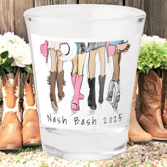 Nash Bash Bachelorette Fashion Cowboy Boots Year Shot Glass (Creator Uploaded)