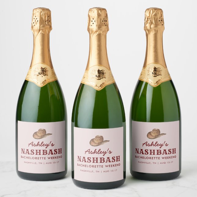 Nash Bash Nashville Bachelorette Party Weekend  Sparkling Wine Label (Bottles)