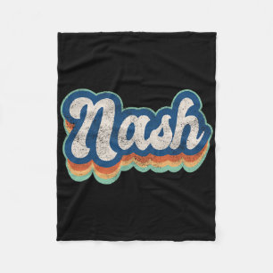 Nash First Name Boy Vintage Style 70s 80s Personal Fleece Blanket