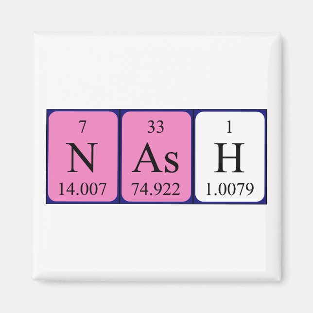 Nash periodic table name magnet (Front)