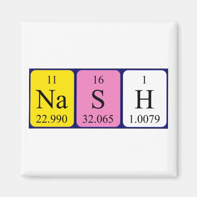 Nash periodic table name magnet (Front)