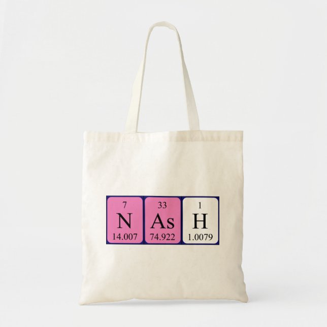 Nash periodic table name tote bag (Front)