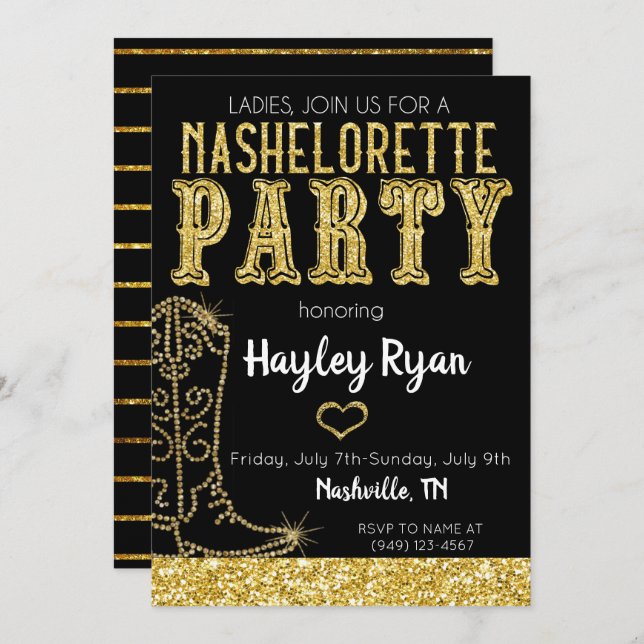 Nashelorette Bachelorette Nashville Invitation (Front/Back)
