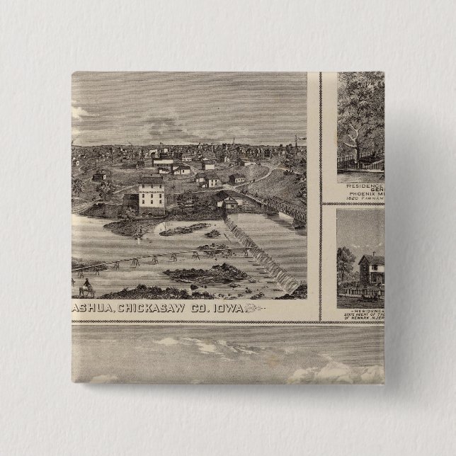 Nashua farm and residence 15 cm square badge (Front)