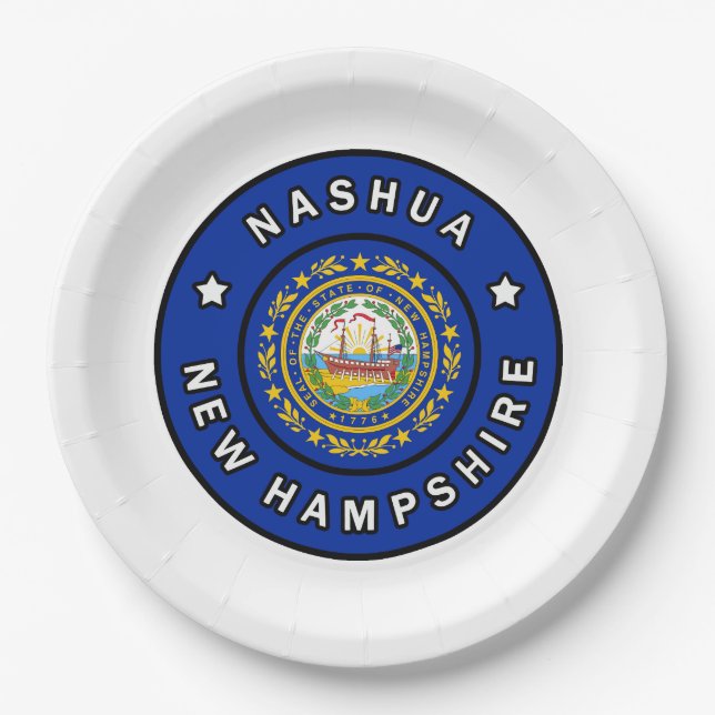 Nashua New Hampshire Paper Plate (Front)