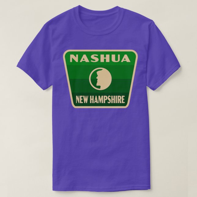 Nashua New Hampshire Retro Badge Green T-Shirt (Design Front)