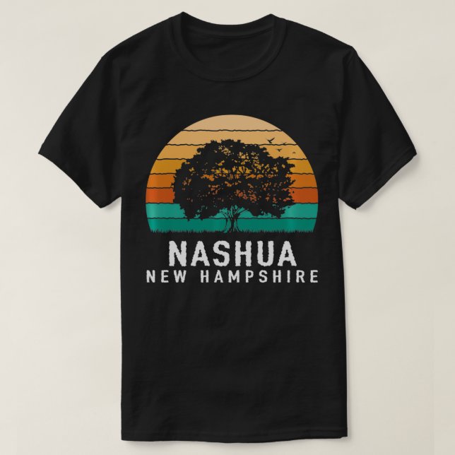 Nashua Vintage Sunset New Hampshire Souvenir  T-Shirt (Design Front)