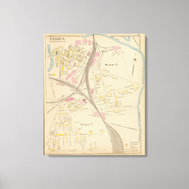 Nashua, Ward 3, 7 Canvas Print (Front)