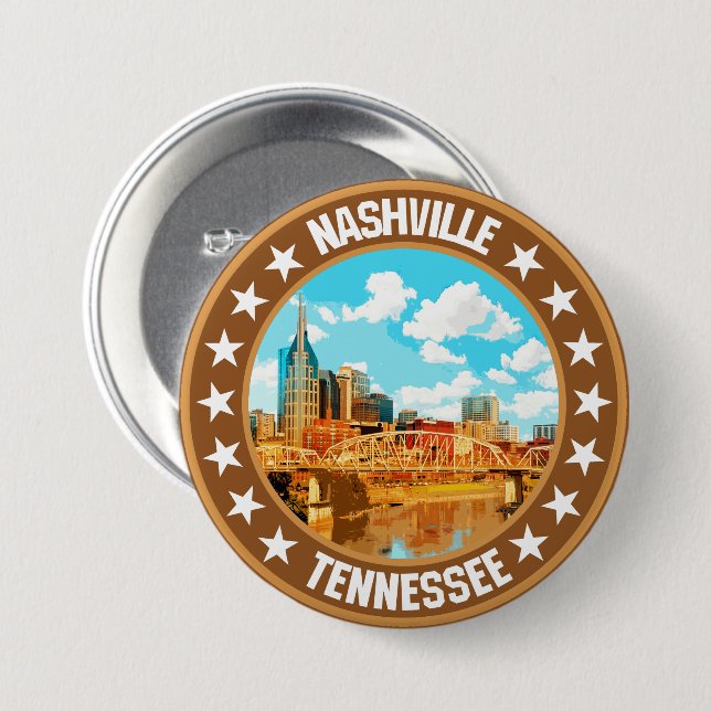 Nashville                                          7.5 cm round badge (Front & Back)