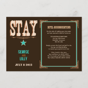 Nashville Accommodation Card:  Turquoise Enclosure Card