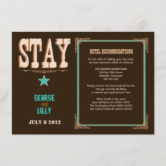 Nashville Accommodation Card:  Turquoise Enclosure Card