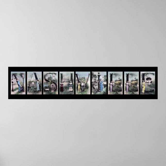 NASHVILLE Alphabet Letter Name Art Poster (Front)