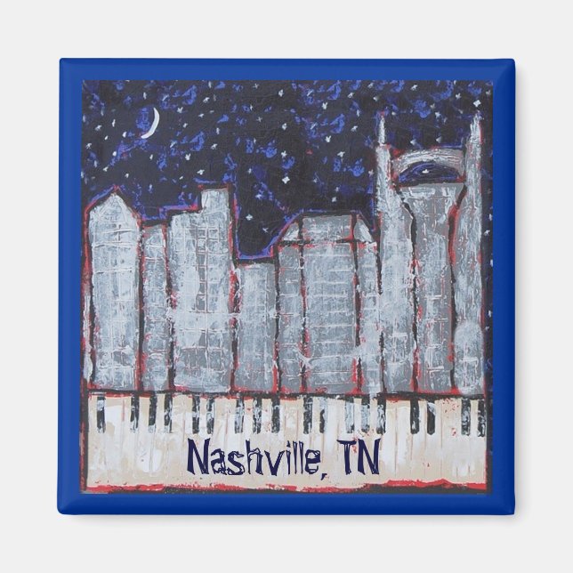 Nashville at night magnet (Front)