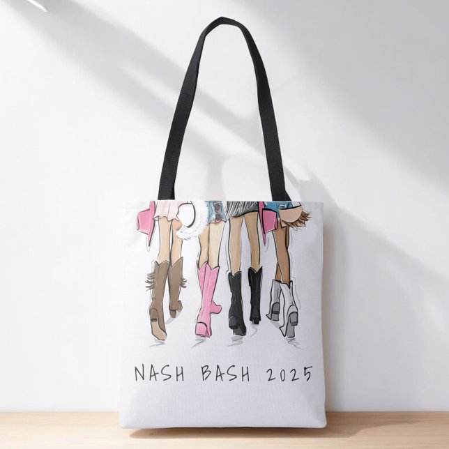Nashville Bachelorette Fashion Cowboy Boots Custom Tote Bag (Creator Uploaded)