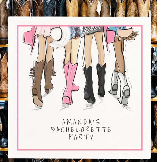 Nashville Bachelorette Hand Drawn Fashion Custom  Napkin (Creator Uploaded)