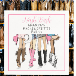 Nashville Bachelorette Hand Drawn Fashion  Napkin