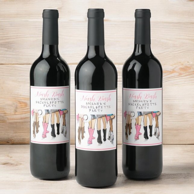 Nashville Bachelorette Hand Drawn Fashion  Wine Label (Creator Uploaded)