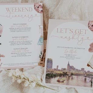 Nashville Bachelorette Invitation & Itinerary 