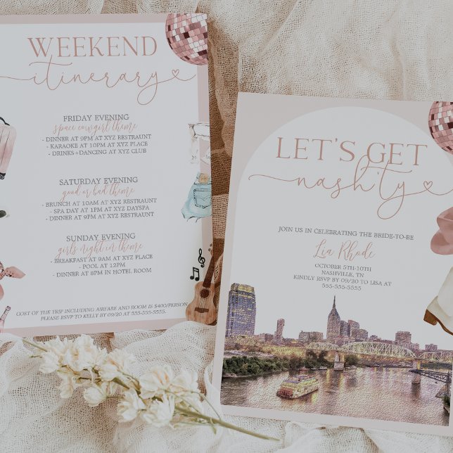 Nashville Bachelorette Invitation & Itinerary  (Creator Uploaded)