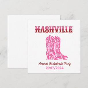 nashville bachelorette party pink cowgirl invitation