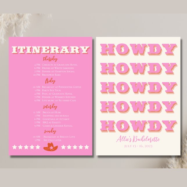 Nashville Bachelorette Party Pink Itinerary Announcement (Creator Uploaded)