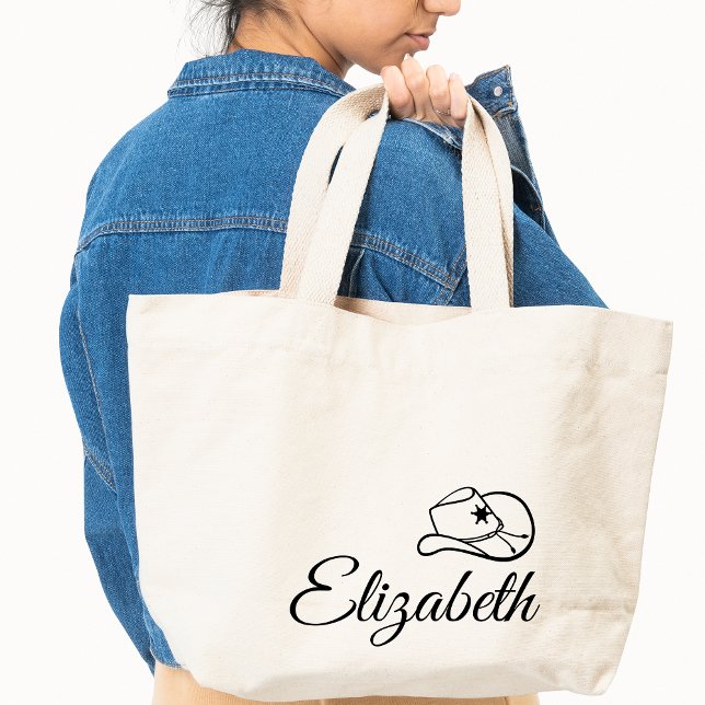 Nashville Bachelorette Personalised Name Cowgirl Tote Bag (Creator Uploaded)