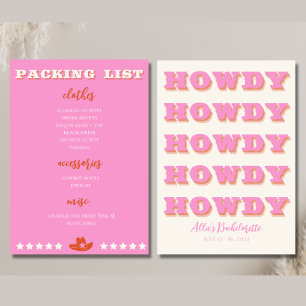 Nashville Bachelorette Pink Packing List Announcement