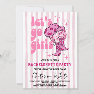 Nashville Bachelorette Rodeo Weekend Itinerary Invitation
