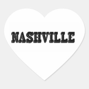 Nashville Black Block Heart Sticker