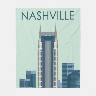 Nashville city fleece blanket