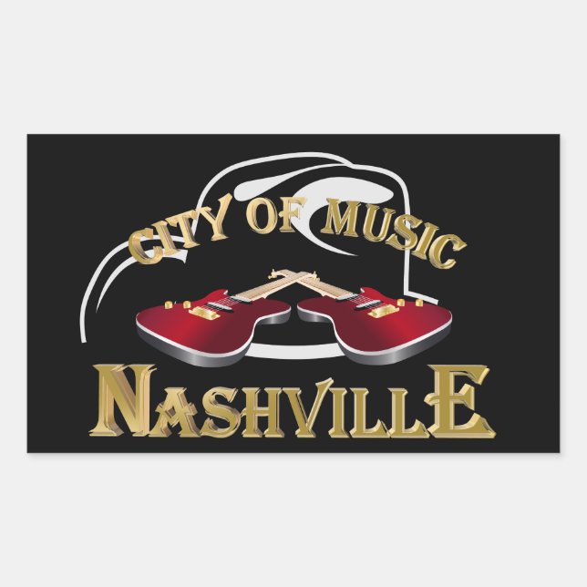 Nashville. City of music Rectangular Sticker (Front)