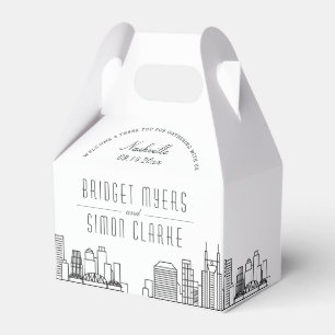 Nashville City Skyline Wedding Favour Box