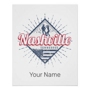 Nashville City Tennessee United States Vintage USA Poster