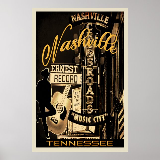 Nashville Downtown on Broadway Poster (Front)