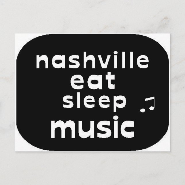 Nashville Eat Sleep Music Postcard (Front)