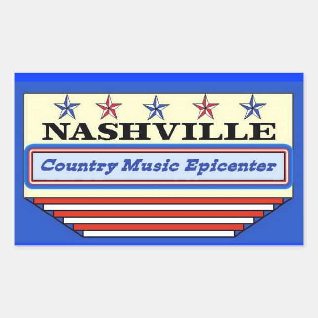 Nashville Epicenter Rectangular Sticker (Front)