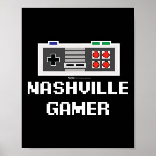 Nashville Gamer 8-bit City  Poster
