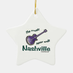 Nashville Guitar Ceramic Tree Decoration