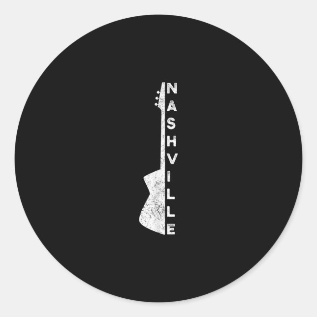 Nashville Guitar Country Music Lovers Gifts Classic Round Sticker (Front)