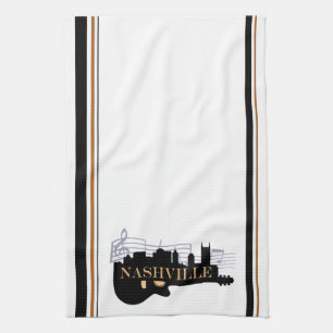 Nashville Guitar Skyline Kitchen Towel 16" x 24"