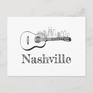 Nashville Guitar skyline Postcard