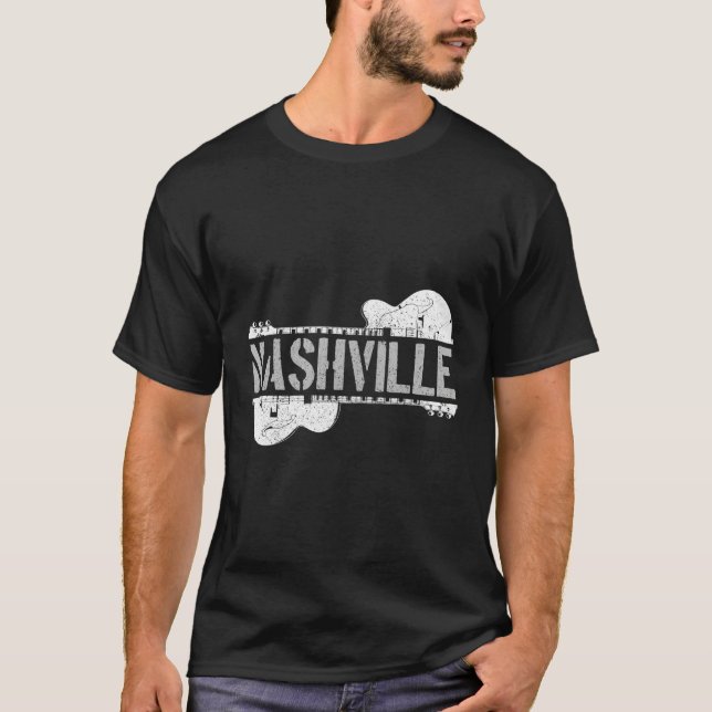 Nashville Guitar Tennessee Country Music City Guit T-Shirt (Front)