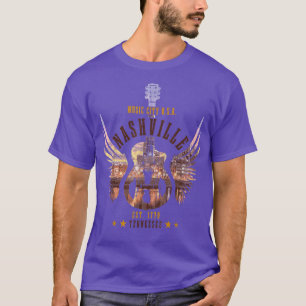 Nashville Guitar Tn Tennessee Country Music City V T-Shirt