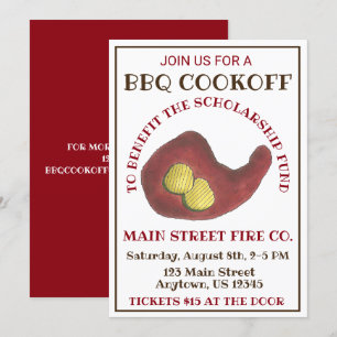 Nashville Hot Chicken BBQ Barbecue Cookoff Invitation