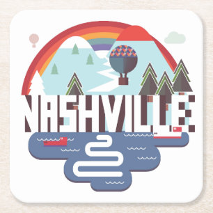 Nashville In Design Square Paper Coaster