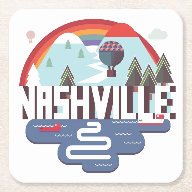 Nashville In Design Square Paper Coaster (Front)