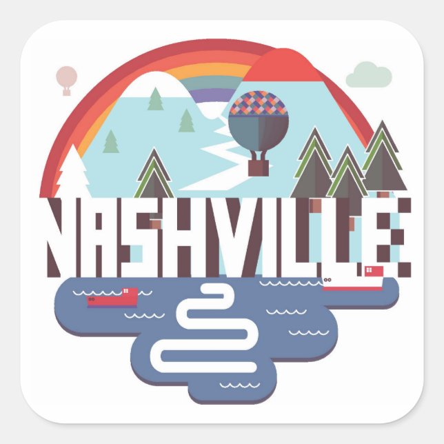 Nashville In Design Square Sticker (Front)