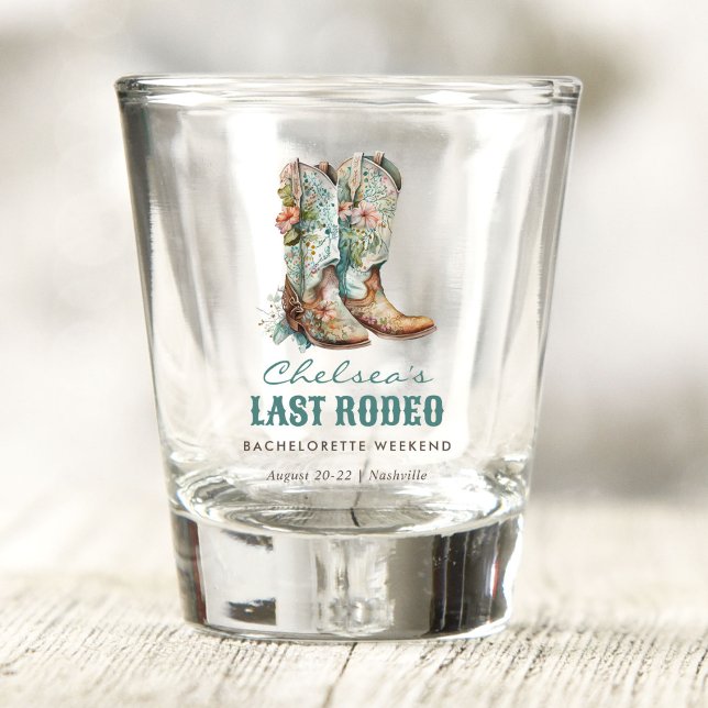 Nashville Last Rodeo Boots Bachelorette Party Shot Glass (Creator Uploaded)