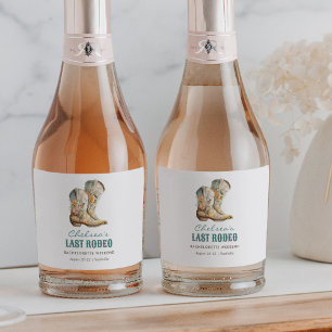 Nashville Last Rodeo Boots Bachelorette Party Sparkling Wine Label