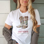 Nashville Last Rodeo Boots Bachelorette Party T-Shirt<br><div class="desc">Nashville Last Rodeo Boots Bachelorette Party t-shirt is perfect for your Nash Bash! Adorable floral boots accent this bachelorette party favour.</div>